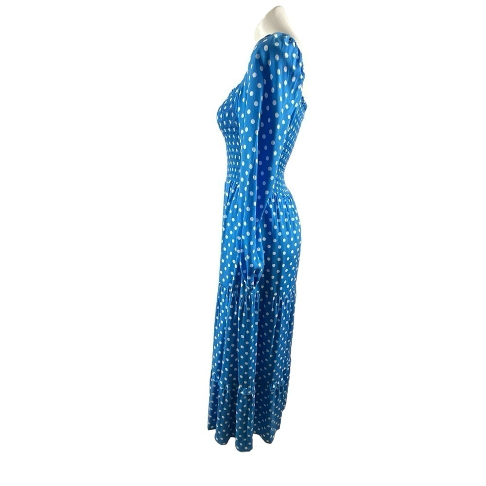 Dolan Anthropologie Left Coast Laney Polka Dot Maxi Dress in Blue and White - Picture 8 of 14